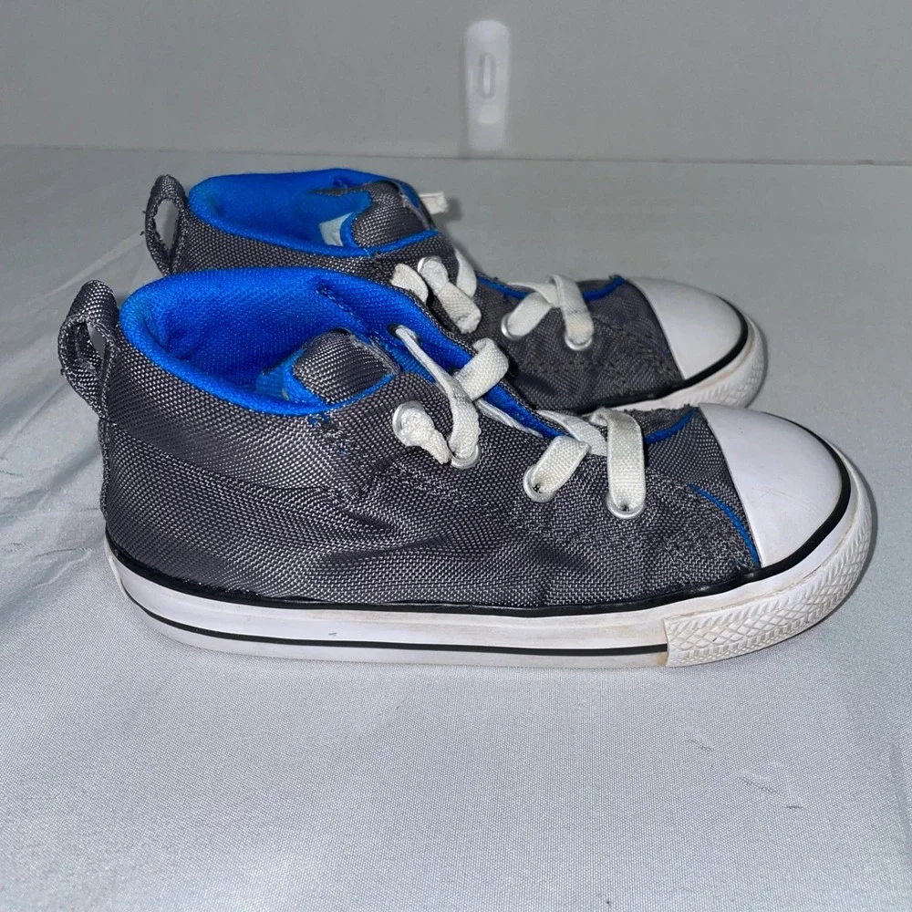 Converse‎ Chuck Taylor All Star Axle Mid Gray Blue Infant Toddler Shoes Size 9